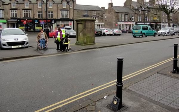 Sainsburys entrance with Bollards Sainsburys entrance with Bollards
